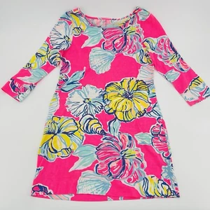 Lilly Pulitzer Etuikleid Damen Medium Marlowe Rosa Blau Indigo Relaxed Pima - Bild 1 von 9