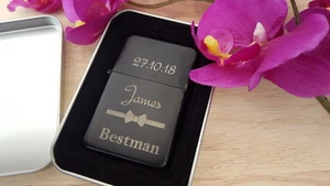 Best Man Personalised Lighter Wedding Day Gift Engraved Usher Groomsmen Brother - Picture 1 of 4