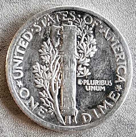 U.S.A. 1925 Mercury Silver Dime, RESCUED Coin, "AS IS" Condition, FAST SHIPPING Cover
