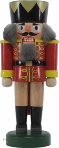 Nutcracker King Red/Yellow 16cm New Nutcracker Wood Figurine Ore Mountains - Picture 1 of 1