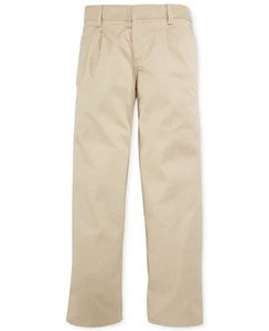 IZOD Flat Front Pant Boys Fit Size 10 Regular Adjustable Waist Khaki Men - Picture 1 of 1