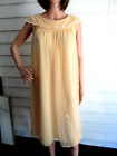 Vtg Vanity Fair 60s Orange Nylon Chiffon Double Layer Nightgown Baby Doll Sz L