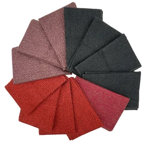 Upholstery Fabric Samples Lot of 12 Navy Plum Purple Red Textured Dots 17" Sq. - Picture 1 of 9