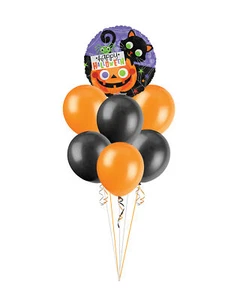 Happy Halloween Gato y Calabaza Globo, Halloween Fiesta Globos - Imagen 1 de 2