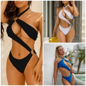 Bandage Monokini Badeanzug Beachwear Damen Sexy Bademode Bikini Swimsuit - Bild 1 von 11