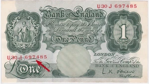 Mazuma *F1426 Bank Of England 1955 One Pound U30J 697485 Super Almost Number AEF - Picture 1 of 2
