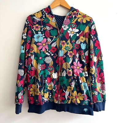 VTG LOST ENTERPRISES Sweatshirt Womens LG Floral Polka Dot Reversible Skater - Image 1 of 4