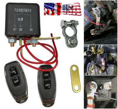 200A Car Battery Disconnect Cut Off Isolator Master Switch Dual Remote Control - Image 1 of 4