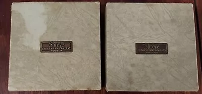 SHREVE CRUMP & LOW BOSTON NAPIER SILVER PR. OF Coaster / ASHTRAYS ORIGINAL BOX • 148.50£
