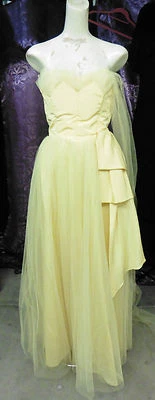 60 Vestido Amarillo Tul y Tafetán Baile de graduación/Dama de honor Talla Pequeña Foto 1 de 4