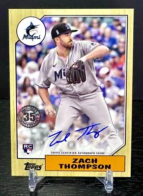 2022 Topps #87BA-ZT Zach Thompson 1987 Topps Baseball 35th Annive Autographs - Image 1 of 2
