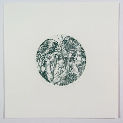 Beate Hübner: "Exotische Stimme" Radierung handsign. Probeabzug 1974 - Bild 1 von 3