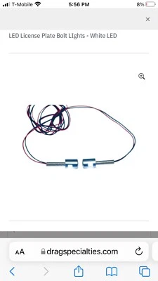 Kit de pernos de luz LED para matrícula de acero inoxidable pernos de etiqueta Harley Honda Suzuki Foto 1 de 4