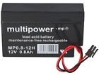 Multipower Batterie au Plomb MP0, 8-12H Pb 12V 0,8Ah Heim Et Maison Prise Volets