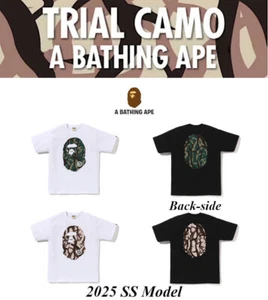 A Bathing Ape Men's T-Shirt 2025 SS TRIAL CAMO Pattern BIG APE HEAD Motif Japan - Picture 1 of 14