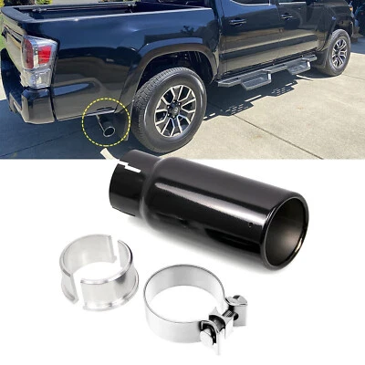 Black Short style Chrome Exhaust Tip For 2005-2023 Toyota Tacoma PT932-35180-02 - Image 1 of 4