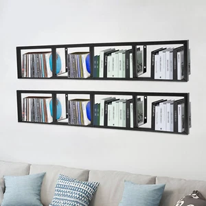 2x Floating Shelf Wall Mount CD DVD Rack Media Storage Organizer Shelves Large - Picture 1 of 12