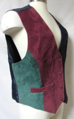 Women's Size Medium Suede Leather Snap Front Fashion Vest C1 4746 - Image 1 of 4