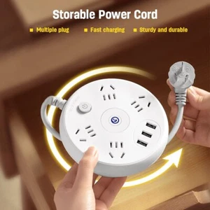 3 USB Charging Power Board 4 Way Outlets Socket Charger Ports Surge Protector AU - Picture 1 of 14