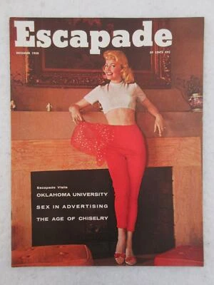 ESCAPADE Magazine December 1958 Oklahoma University Jackie Loughrey on Cover Foto 1 de 4