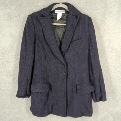 Sonia Rykiel 女式 40 美国 8 粗花呢西装外套职业服装法国制造 — 第 1/4 张图片