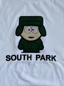VTG NEW * South Park Kyle Large Embroidered White Short Sleeves T-Shirt * XL - Picture 1 of 3