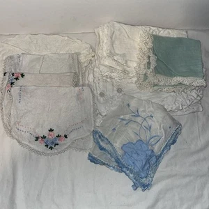 LOT 8 VINTAGE Table Runner Doily Handkerchief Embroidery Floral - Bild 1 von 9