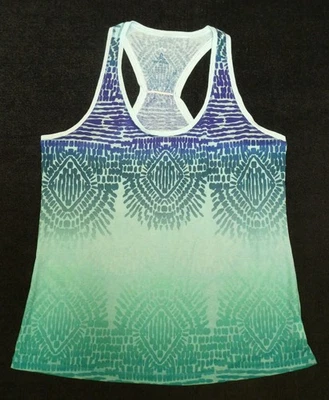 prAna women's green/purple print stretch racer-back tank top Sz M - Image 1 of 3