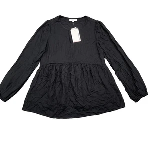 Motherhood Maternity Blouse Women's Med Peplum Corpcore Preppy Loungewear Boho - Picture 1 of 9