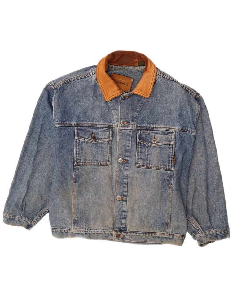 TIMBERLAND Mens Denim Jacket UK 40 Large Blue Cotton CM24 - Image 1 of 4