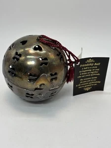 Silver Plated Friendship Ball Fill And Pass On With Original Tag Tarnished 3” - Picture 1 of 13