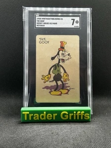 1930s WHITMAN MICKEY MOUSE OLD MAID CARD GAME SGC GRADED 7 GOOFY THE GOOF - Picture 1 of 2