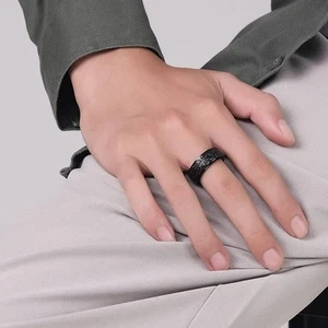 Eye of God Ring All Seeing Rotating Band Vintage Evil Eye Spinner Black SizeR1/2 - Picture 1 of 4