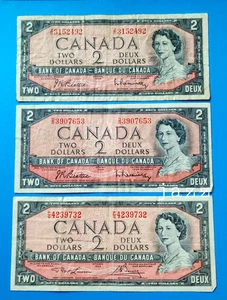 UN Billete Aleatorio 1954 Canadá $2.00 Dos Dólares Raro Antiguo Billete Canadiense - Imagen 1 de 2