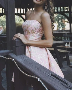 Sherri Hill Size 0 Pink And Gold Mini Cocktail Dress Homecoming Wedding - Picture 1 of 17