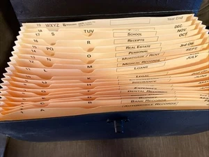 Expandable Portable File Vintage Wilson Jones Black ~~~Brand New~~~ Open Box - Picture 1 of 6