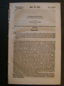 Government Report 1846 Various Methods for Completion of Cumberland Road   - Picture 1 of 2