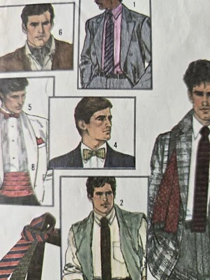 1970s Ascot Butterfly Bow Tie Bias Cummerbund Simplicity 6694 Sewing Pattern - Image 1 of 3