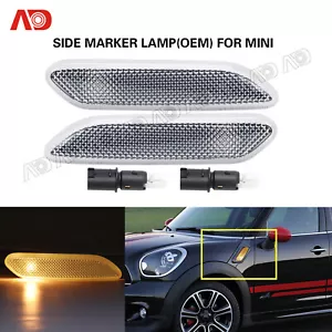 For Mini Cooper Countryman 2012-2017 R60 R61 Fender Side Marker Lamp Amber Clear - Picture 1 of 7
