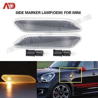 Lámpara marcadora lateral ámbar transparente para guardabarros para Mini Cooper Countryman 2012-2017 R60 R61 Foto 1 de 4