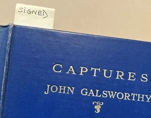 Captures by John Galsworthy 1923 1st w/tipped in Signature Nobel Prize Winner - Bild 1 von 15