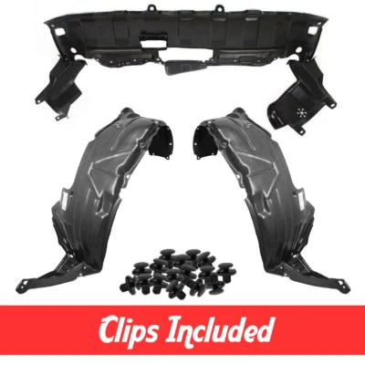 Fender Liner & Lower Engine Under Cover Set w/ Clips For 2005-2006 Honda CR-V Foto 1 de 4