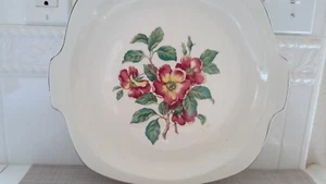 Vintage Paden City Pottery Minion Shape Red Wild Roses Platter Serving Dish  USA - Picture 1 of 6