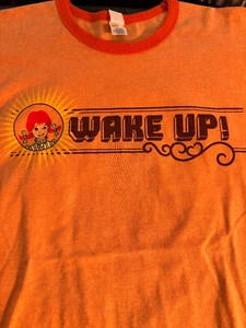 Wendy's Restaurant Despertar Desayuno T XL Naranja Como Nuevo Cuello Manga Anillada - Imagen 1 de 3