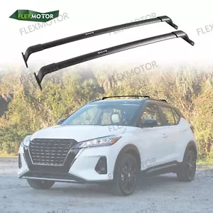 220lbs Roof Rack Cross Bar For Nissan Kicks 2016-2024 Luggage Carrier Bars Black - Picture 1 of 20