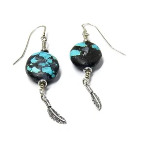 Southwestern Style Ohrringe mit natürlichem Türkis und Sterling Silber Fundstück - Bild 1 von 11