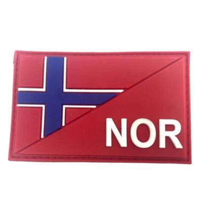 Norway Norwegian Diagonal NOR Flag Tactical PVC Airsoft Paintball Cosplay Patch - Image 1 of 4