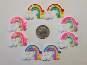 8 Pcs Lot rainbow Flatback PVC Hair Bow Center Supply/DIY accessories - Picture 1 of 1