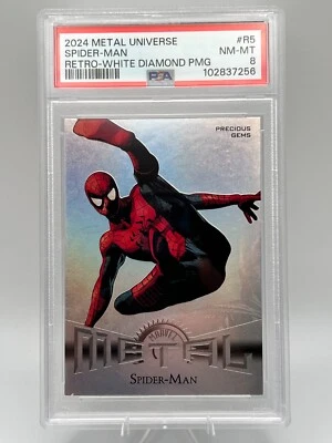 2024 SKYBOX METAL UNIVERSE AVENGERS SPIDER-MAN RETRO #R5 PSA 8 - Image 1 of 2