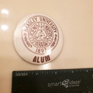 Bradley University Braves Alaun Vintage 2 1/2" INCH PINBACK Button circa 1990 - Bild 1 von 2